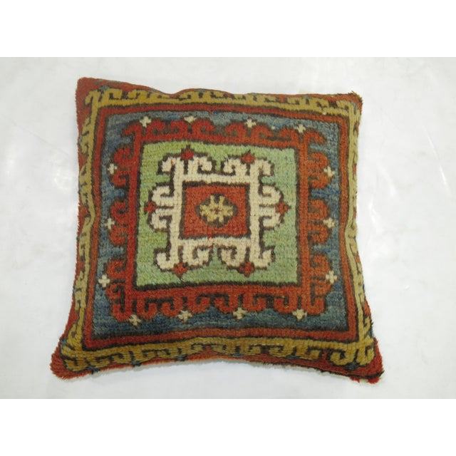 Late 20th Century Zabihi Collection Turkish Bergama Rug Pillow For Sale - Image 5 of 5