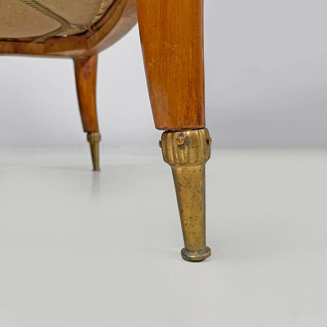 Set of Mid-Century Modern Italian Wooden Armchairs with Brown Decorated Fabric, 1960s For Sale - Image 17 of 18