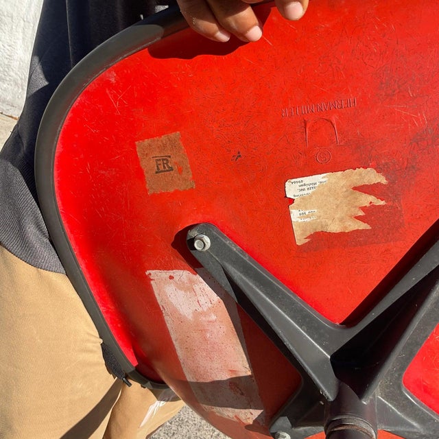 Herman Miller Molded Fiberglass Red Shell Chair - Set of 12 For Sale - Image 10 of 10