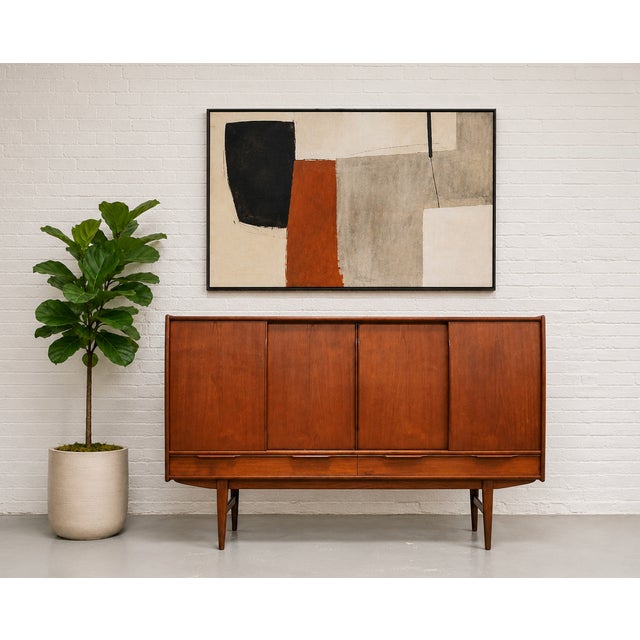 Mid-Century Modern Large Danish Mid Century Modern Teak Credenza / Sideboard, by e.w. Bach, C. 1960's For Sale - Image 3 of 14