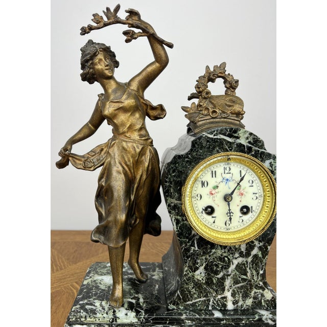 Vintage French Style Marble Clock For Sale - Image 5 of 18