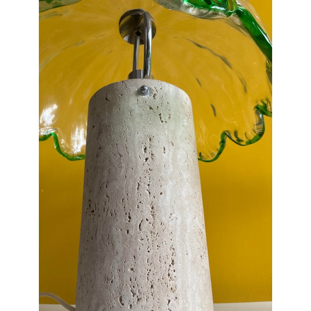Glass and Travertine Table Lamps from La Murrina, 1980s, Set of 2 For Sale - Image 9 of 18