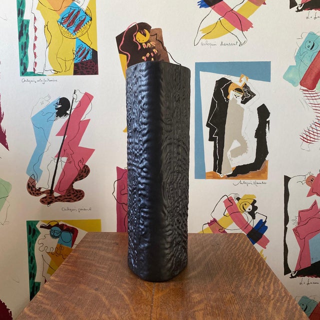 Rosenthal Vintage Rosenthal Black Vase by Martin Freyer For Sale - Image 4 of 12