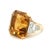 Canary Yellow 1980s Italian 18k Gold Citrine & Baguette Diamond Architectural Cocktail Ring, Size 6 For Sale - Image 8 of 15
