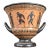 Greek Attic Style Pottery Krater W/Black Figures of Warriors & Dancers For Sale