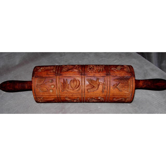 Figurative 19th Century Springerle Wooden Rolling Pin With 24 Stamp Designs For Sale - Image 3 of 7
