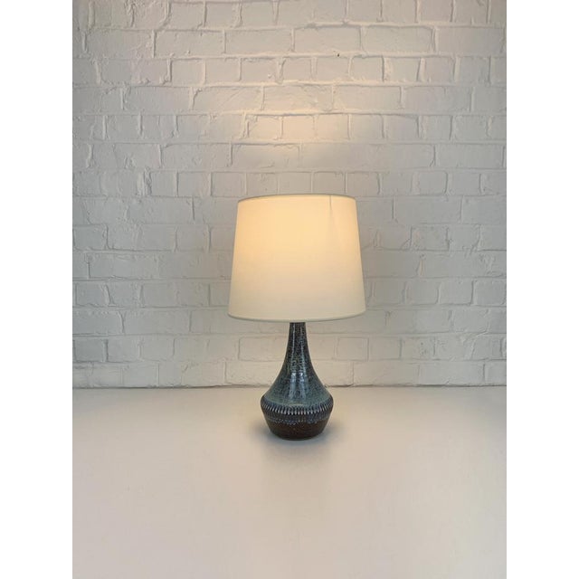 1970s Blue Danish Ceramic Table Lamp from Søholm Stentøj, Denmark, 1960s For Sale - Image 5 of 13
