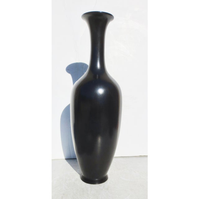 Mid 20th Century Mid-Century Japanese Tokoname Matte Bronze Glaze Vase For Sale - Image 5 of 5