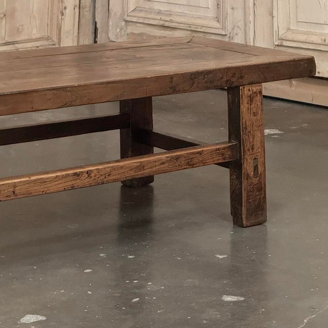 18th Century Country French Rustic Oak Coffee Table For Sale In Dallas - Image 6 of 18