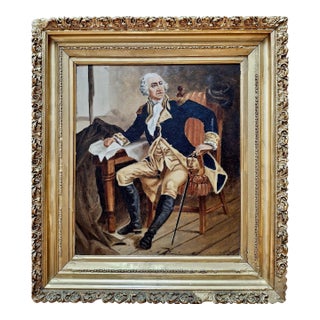 Primitive Portrait of George Washington With Sword For Sale