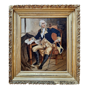 Primitive Portrait of George Washington With Sword