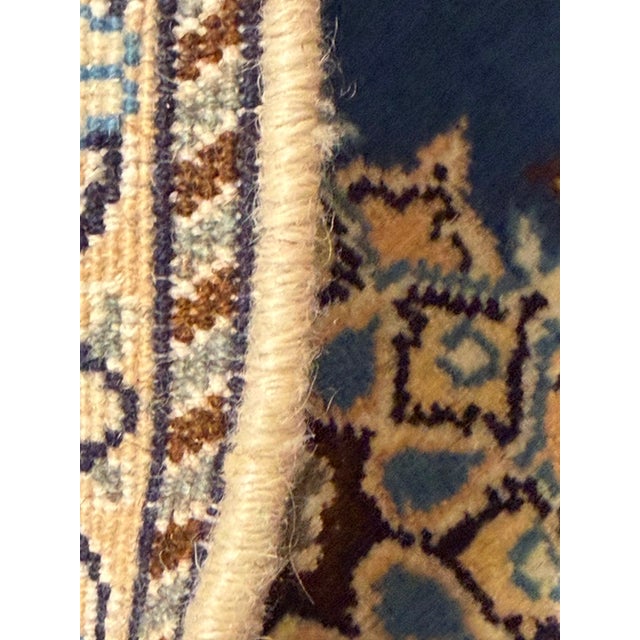 Royal Blue Light Blue Hand Knotted Persian Nain For Sale - Image 8 of 12