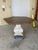 Brown French Distressed Hexagonal Dining Table With Cast Pedestal For Sale - Image 8 of 8