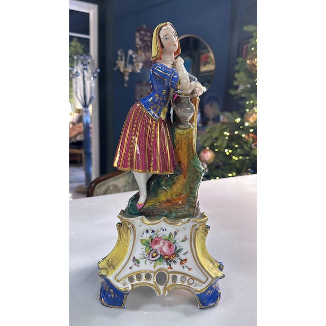 Mid 19th Century Napoléon III Style French Polychrome Porcelain Figurine by Porcelaine De Paris For Sale - Image 17 of 18