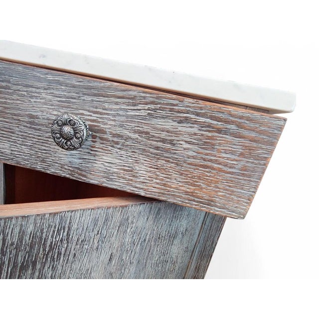 Vintage Bedside Tables with Carrara Marble, 1930s, Set of 2 For Sale - Image 4 of 10