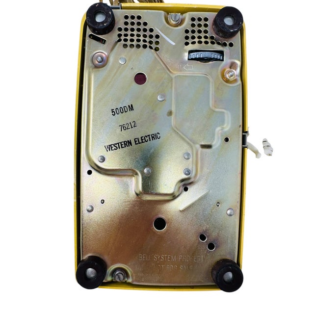 Vintage 1970s Western Electric 500dm Yellow Rotary Phone | Retro Bell System Landline | Mid-Century Modern Decor | Tested & Working For Sale - Image 14 of 14