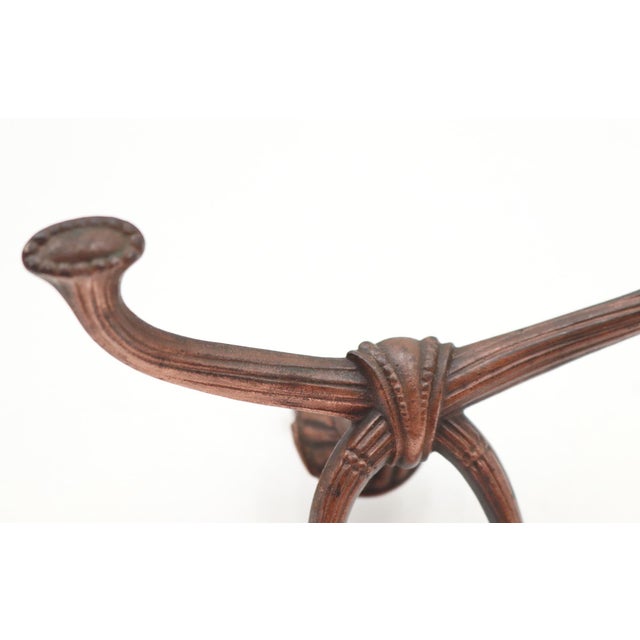 Pair of Victorian Beaded Cast Iron Hall Tree Hooks For Sale - Image 6 of 9
