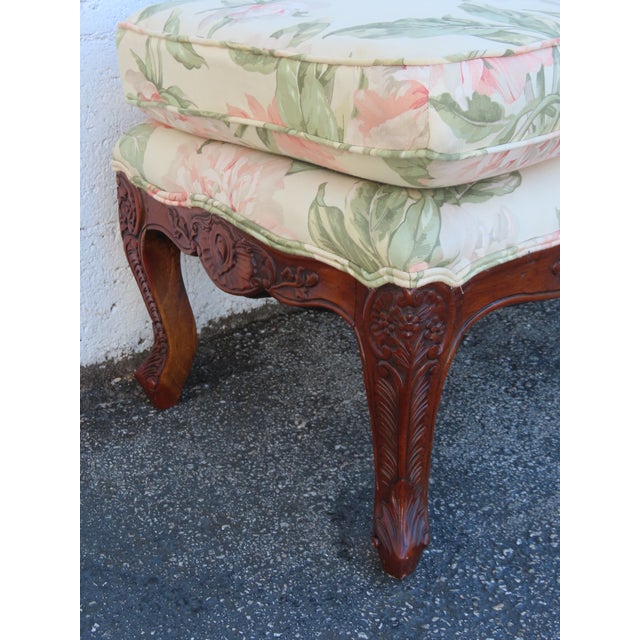 Late 20th Century French Carved Large Stool Footstool Ottoman 6308 For Sale - Image 5 of 18