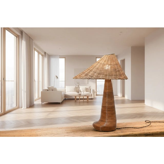 Contemporary Chloe Rattan Table Lamp For Sale - Image 3 of 4