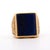 Blue Vintage Lapis Lazuli 18k Gold Floral Engraved Square Mens Signet Ring, Size 10.75 For Sale - Image 8 of 11