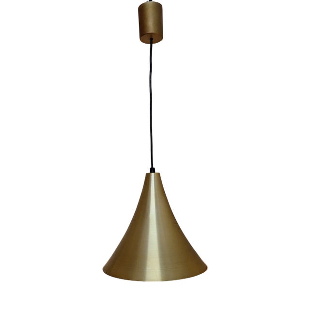 Vintage Ceiling Lamp with Funnel-Shaped Aluminum Shade, 1970s For Sale