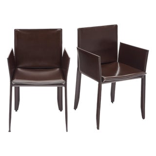 Italian Period Mid-Century Poltrona Frau Armchairs For Sale