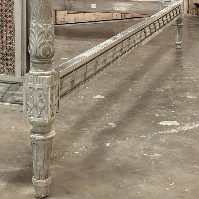 19th Century French Louis XVI Painted Cane Bed by Hopilliart & Leroy of Paris For Sale - Image 14 of 18