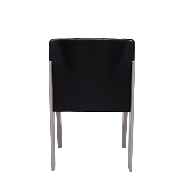 Leather & Wood Dining Chairs by Arnold Merckx for Arco, 1980s, Set of 5 For Sale - Image 15 of 18