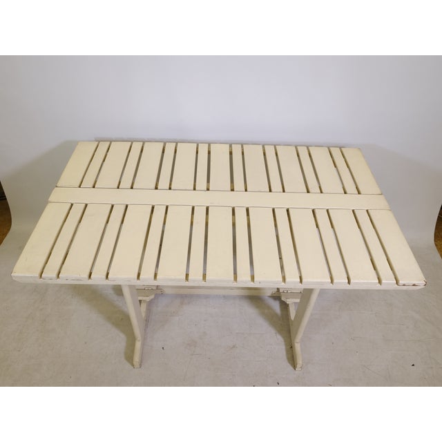 Mid-Century Folding Wooden Riviera Garden Table from Triconfort, 1970s For Sale - Image 4 of 11