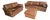 Vintage Living Room Set in Cognac Buffalo Leather from Roche Bobois, 1980s, Set of 3 For Sale