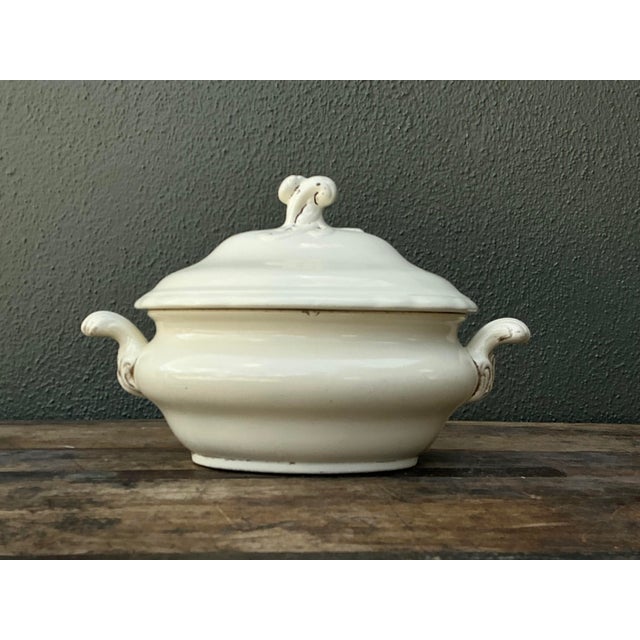 Ceramic Vintage Glazed Ceramic Lidded Casserole For Sale - Image 7 of 12