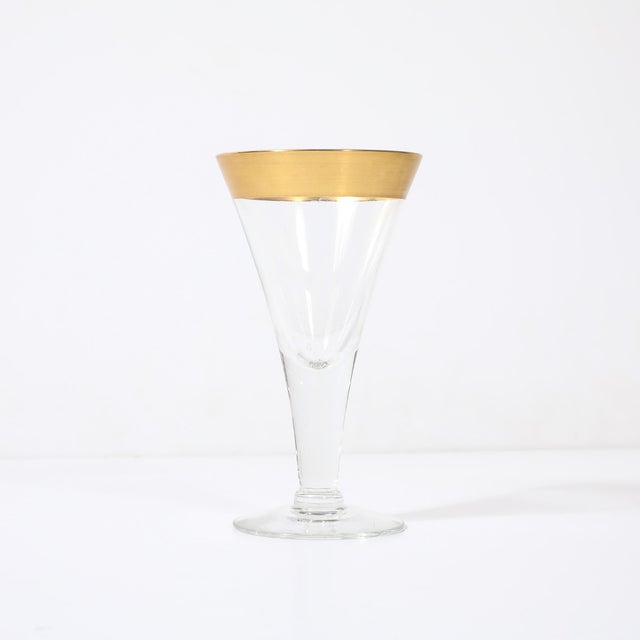 Set of 6 Mid-Century Modernist Gilt Rimmed Wine Glasses by Dorothy Thorpe For Sale - Image 11 of 14