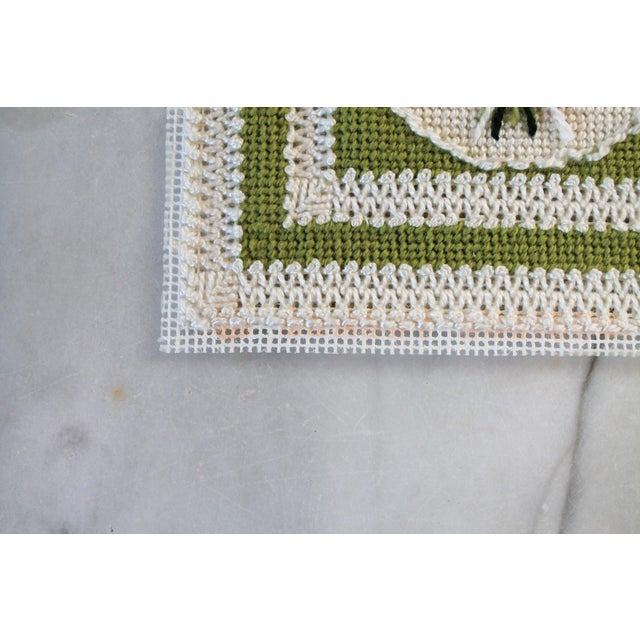 Late 20th Century Vintage Unframed Floral Needlepoint Wall Hanging For Sale - Image 5 of 6