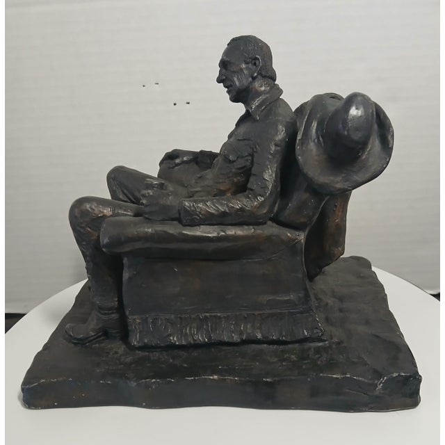 American Wonderful Cast Resin Sculpture by Michael Garman the Chairman of the Range 1973 For Sale - Image 3 of 5