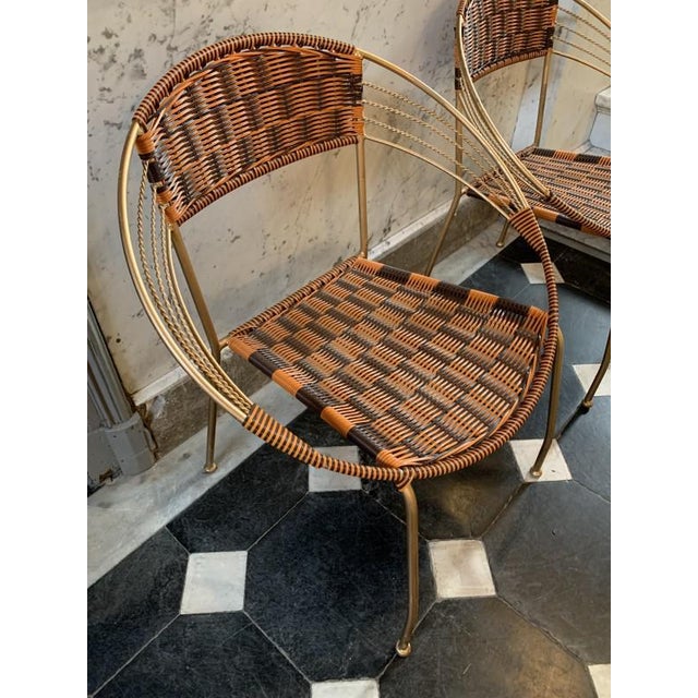 Vintage Italian Garden Patio Scoubidou Armchairs, 1950s, Set of 6 For Sale - Image 3 of 18