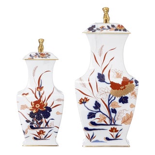 Porcelain Samatra Jars from Vista Alegre, Set of 2 For Sale