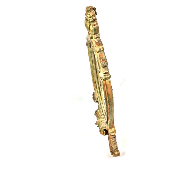 Baroque Antique Hand Carved Wood Table or Wall Mirror For Sale - Image 3 of 11