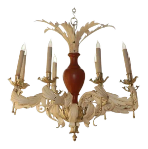 Mid 20th Century French Neoclassical Tole Chandelier