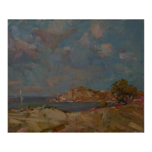 1960s Mountain Landscape Oil Painting Original Soviet Art Ukrainian Artist Gudzikevich 50-60