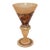 Vintage 14” Italian Frosted Amber Art Glass Trumpet Vase - Art Nouveau Style For Sale