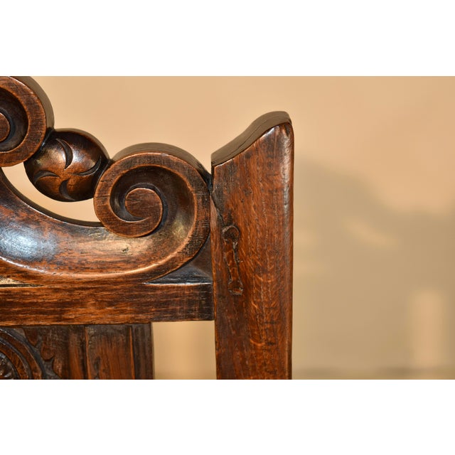 Early 18th Century Welsh Oak Joined Backstool For Sale - Image 11 of 15
