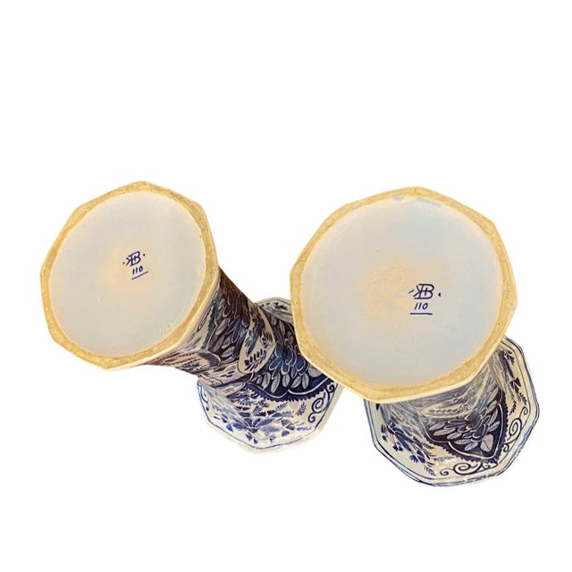 Delft Blue and White Vases - a Pair For Sale In Dallas - Image 6 of 8