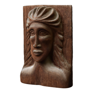 Vintage Expressive Hand-Carved Bust, Circa 1970s