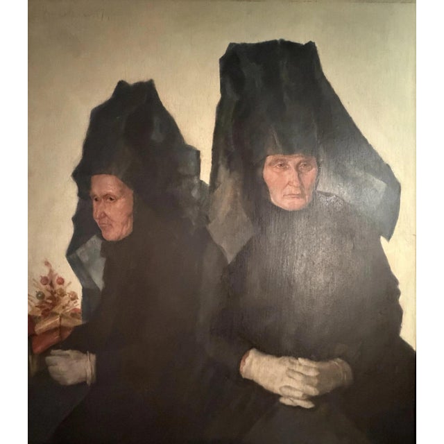 Karl Mons, Schwälmer Woman with Evening Headdress, Oil Painting on Canvas, Framed For Sale - Image 12 of 12