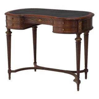 Leather Top Writing Desk, 1900s For Sale