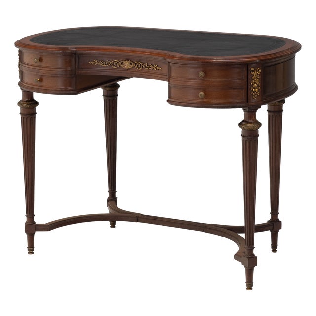 Leather Top Writing Desk, 1900s For Sale