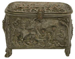 Silver-Plated Embossed Copper Box, Early 19th Century
