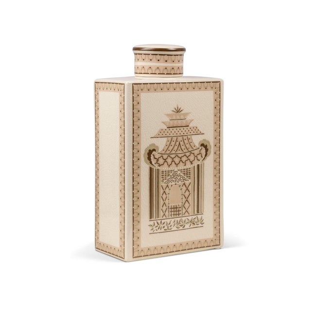 Name: Pagoda Garden Mocha Medium Jar Size: 12"H x 7"W x 4"D Pagoda Garden is is created from inspiration of the Henry...