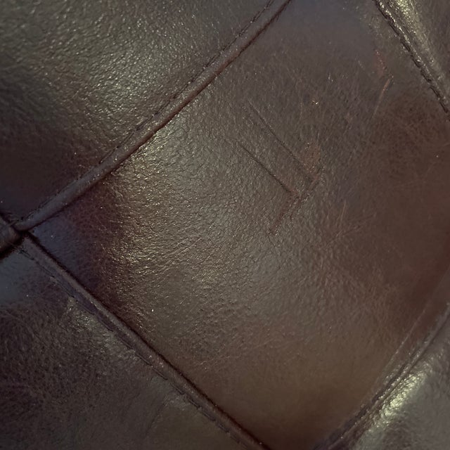 Roche Bobois “Dolce” Chaise in a Distressed Brown Having Aluminum Legs. For Sale - Image 6 of 12