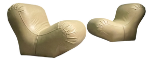 Small Sculptural Lounge Chairs, France, 1970s, Set of 2